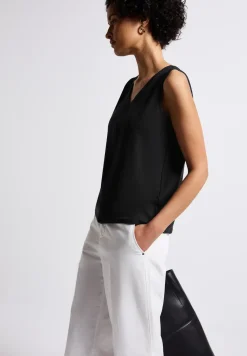 Jersey-Top mit Häkeldetails