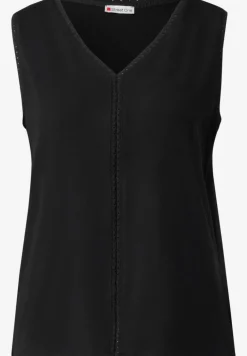 Jersey-Top mit Häkeldetails