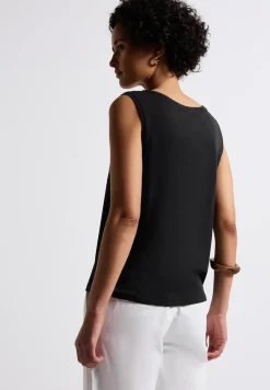 Jersey-Top mit Häkeldetails