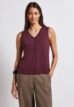 Jersey-Top mit Häkeldetails