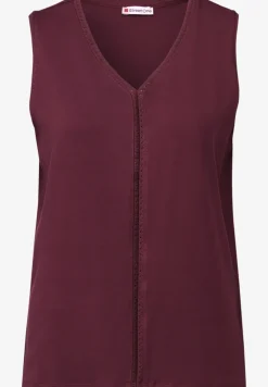 Jersey-Top mit Häkeldetails
