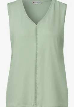 Jersey-Top mit Häkeldetails