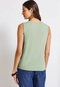 Jersey-Top mit Häkeldetails