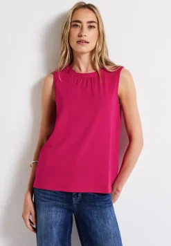 Jersey-Top mit Raffung