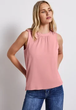 Jersey-Top mit Raffung