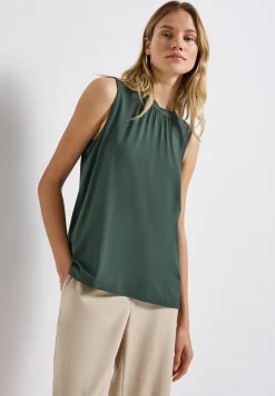 Jersey-Top mit Raffung