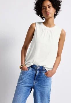 Jersey-Top mit Raffung