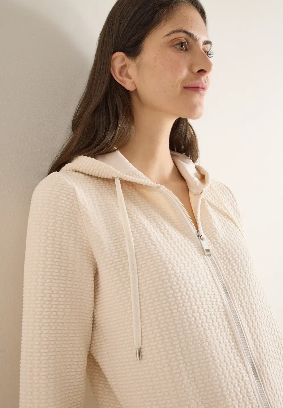Kapuzenjacke mit Struktur