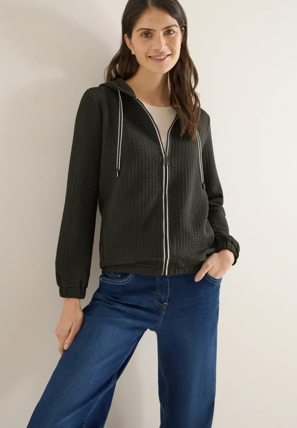 Kapuzenjacke mit Struktur