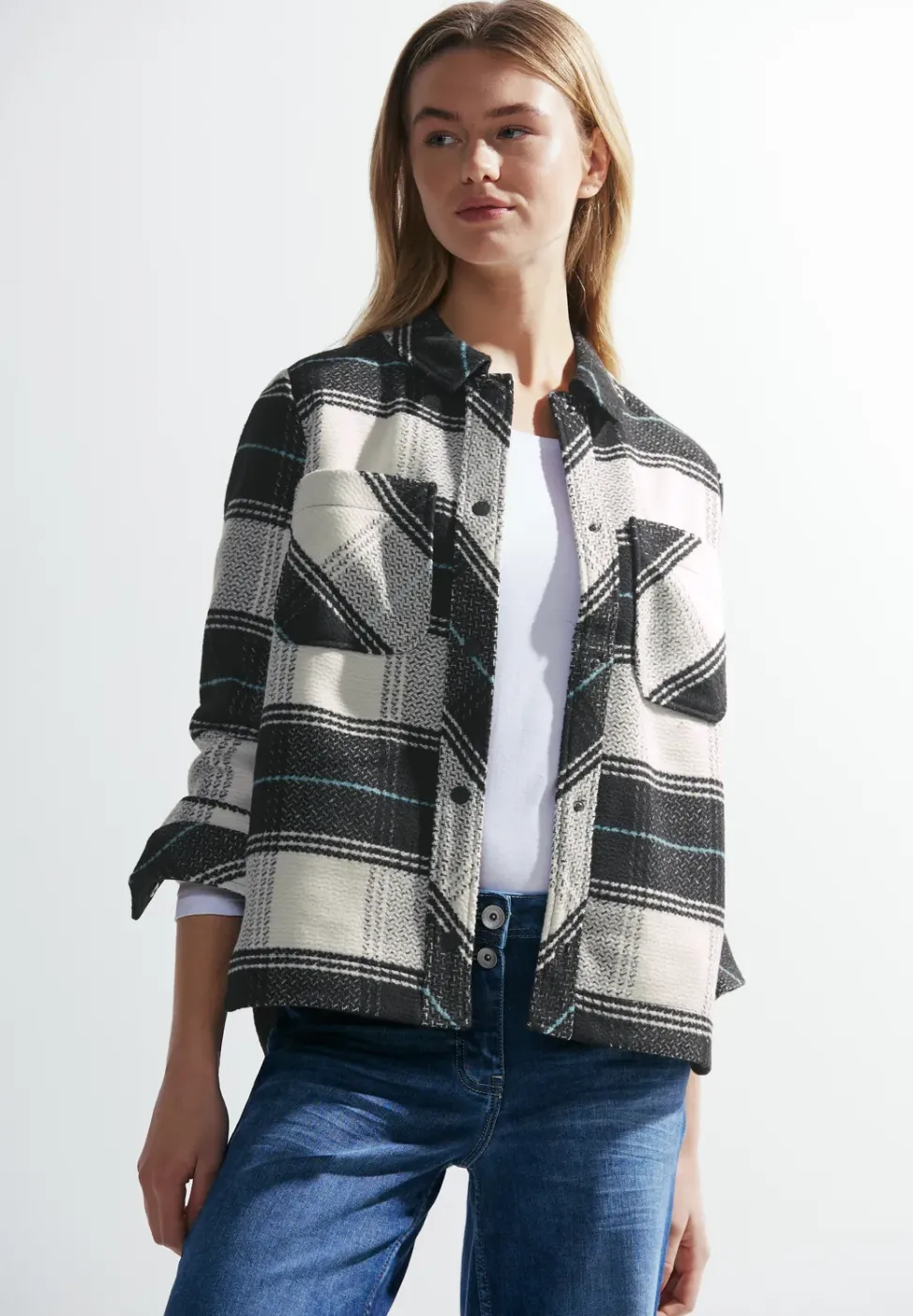 Karierte Übergangsjacke