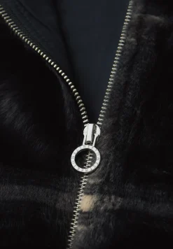 Karierte Fake Fur Jacke