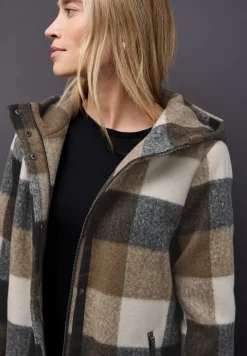 Karierte Jacke mit Kapuze