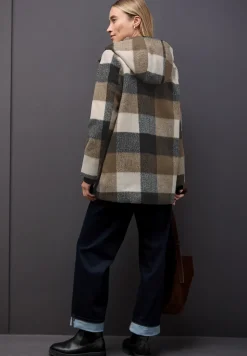 Karierte Jacke mit Kapuze