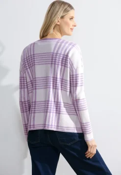 Karierte Strickjacke