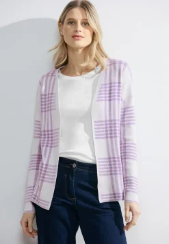 Karierte Strickjacke