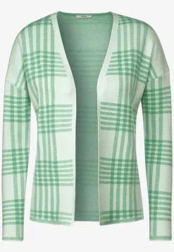 Karierte Strickjacke