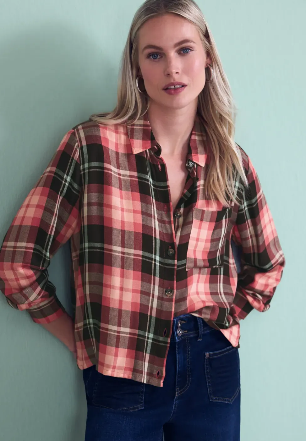 Karierte Hemdbluse