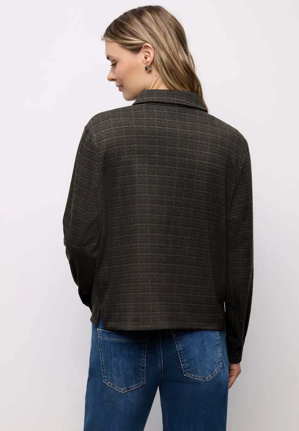 Karierte Jacquard Hemdbluse
