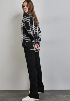 Karierte Longblouse