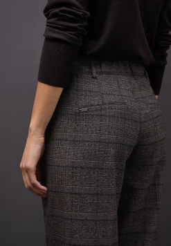 Karierte Straight Leg Hose