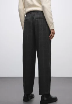 Karierte Straight Leg Hose
