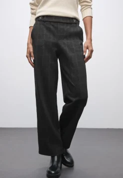 Karierte Straight Leg Hose