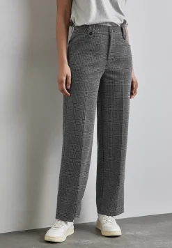 Karierte Straight Leg Hose