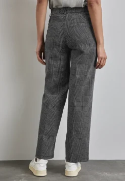 Karierte Straight Leg Hose