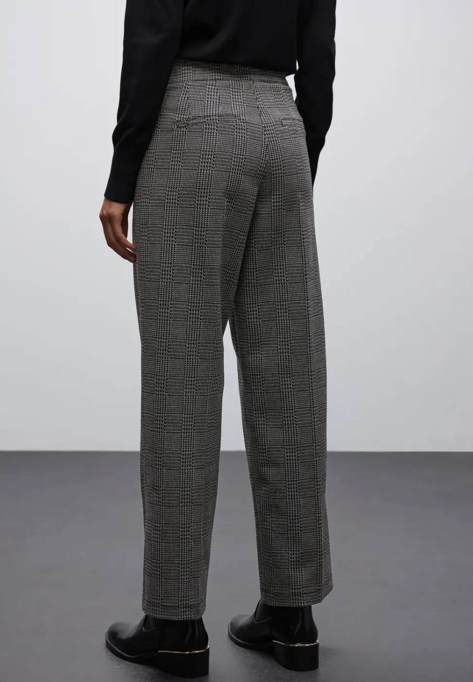 Karierte Straight Leg Hose