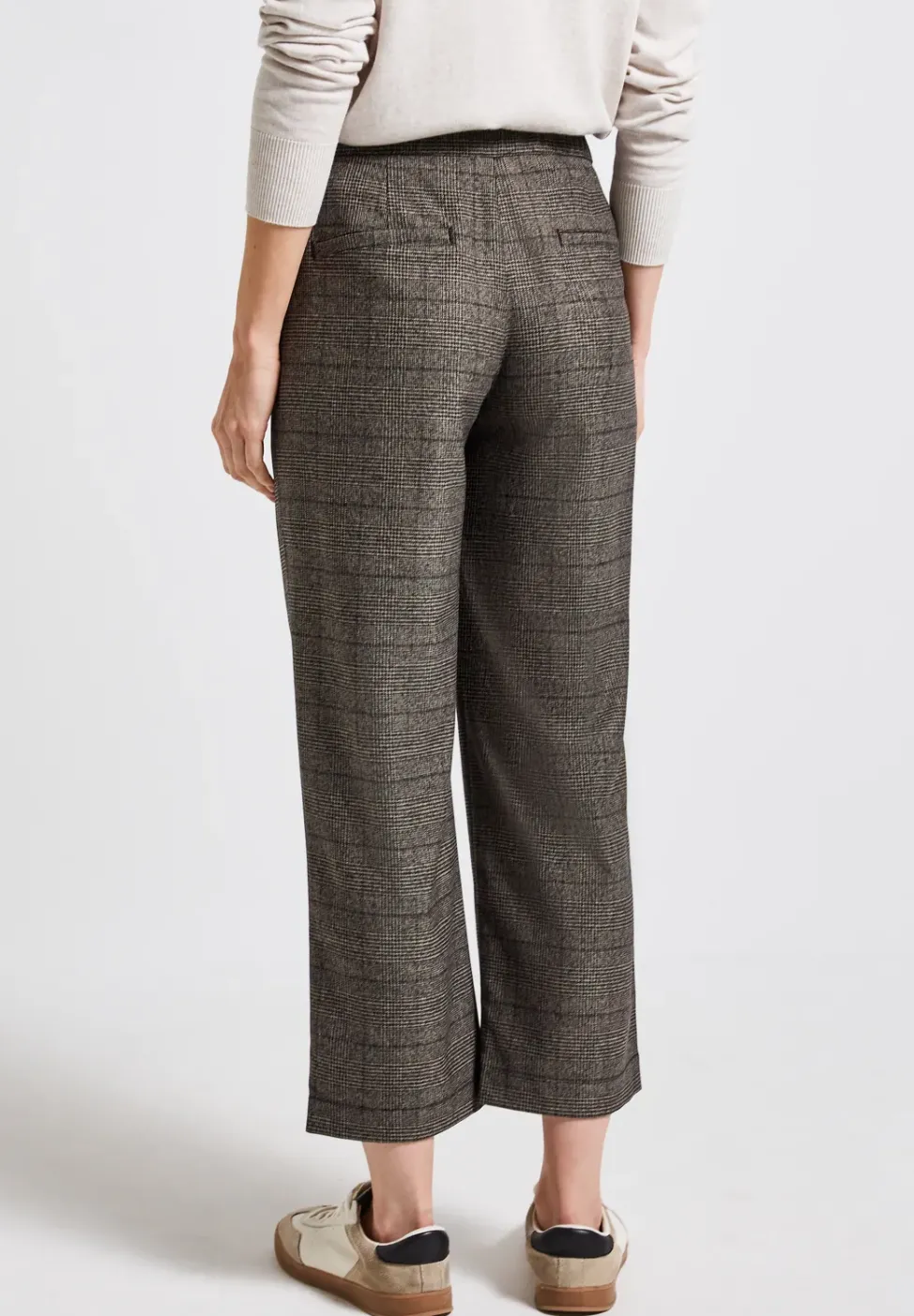 Karierte Straight Leg Hose