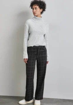 Karierte Straight Leg Hose