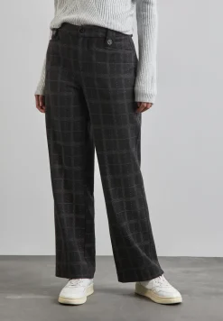 Karierte Straight Leg Hose