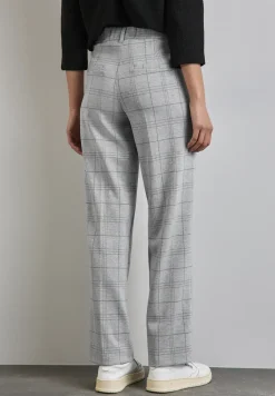 Karierte Straight Leg Hose