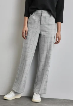 Karierte Straight Leg Hose
