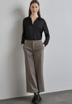 Karierte Wide Leg Hose
