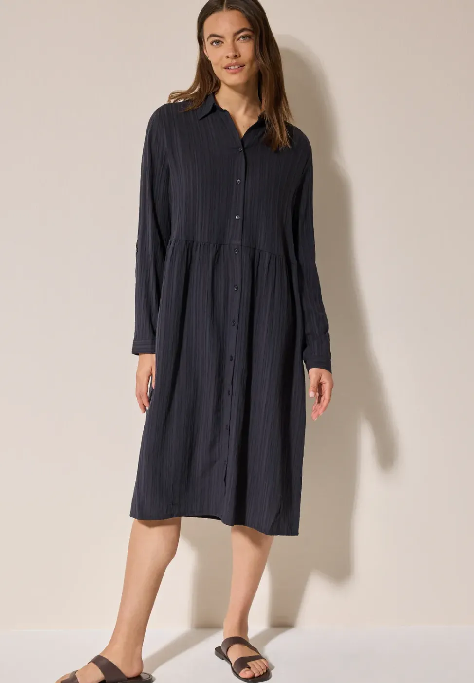 Kleid mit Streifen-Struktur