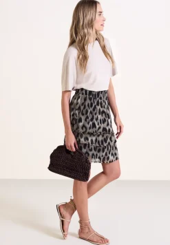 Knielanger Rock aus Chiffon mit Print
