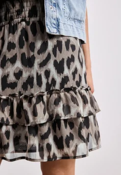 Knielanger Rock aus Chiffon mit Print
