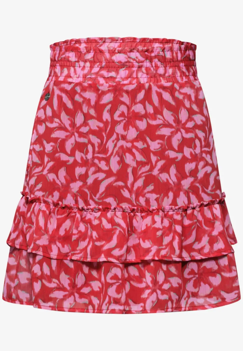 Knielanger Rock aus Chiffon mit Volants