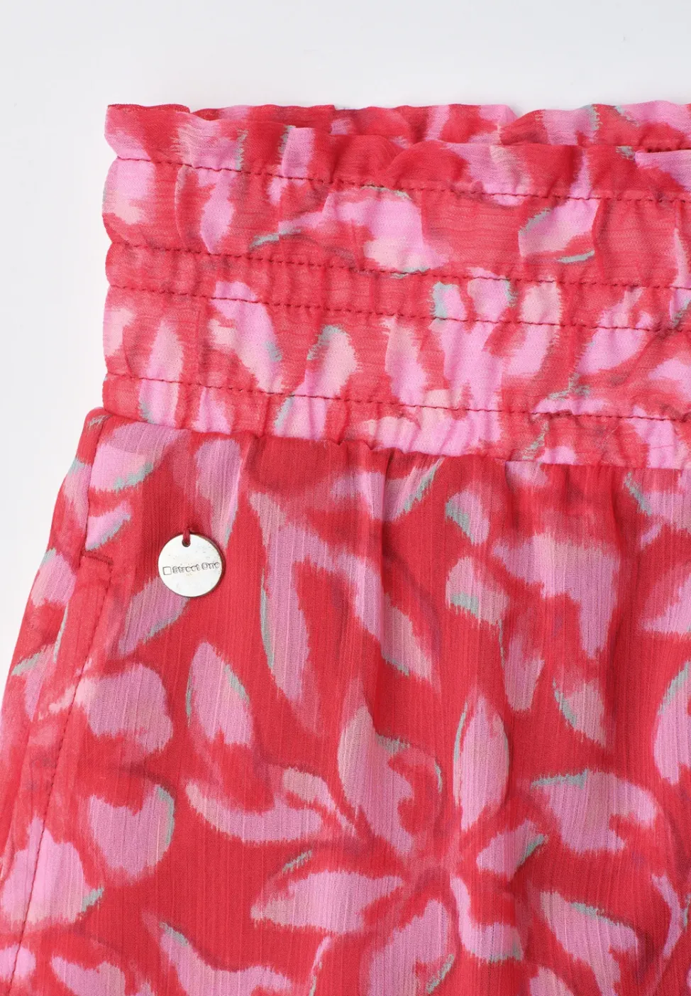 Knielanger Rock aus Chiffon mit Volants