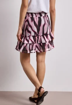 Knielanger Rock aus Chiffon mit Print