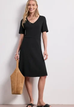 Knielanges Kleid aus Jersey mit Kurzarm
