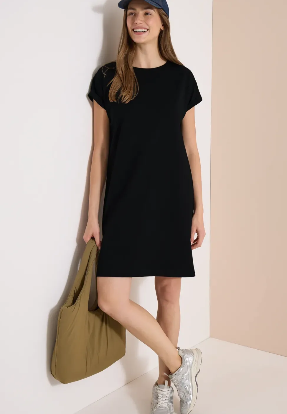 Knielanges Kleid aus Jersey