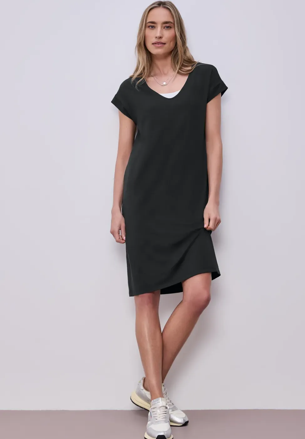 Knielanges Kleid aus Jersey