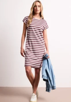 Knielanges Kleid aus Jersey mit Streifen