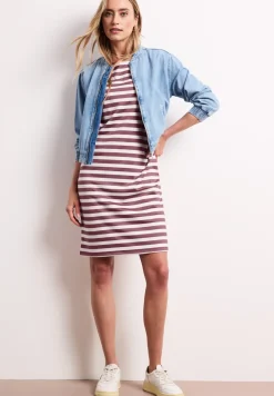 Knielanges Kleid aus Jersey mit Streifen
