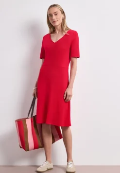 Knielanges Kleid aus Jersey mit Kurzarm