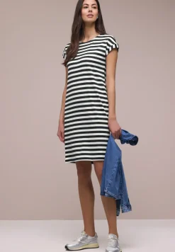 Knielanges Kleid aus Jersey mit Streifen