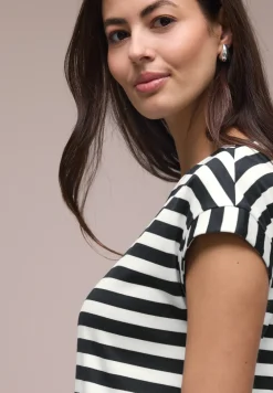 Knielanges Kleid aus Jersey mit Streifen