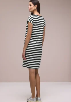 Knielanges Kleid aus Jersey mit Streifen
